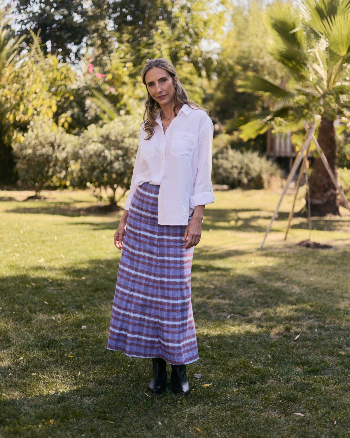 Falda Tartan Guinda