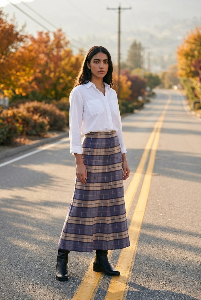 Falda Tartan Azul